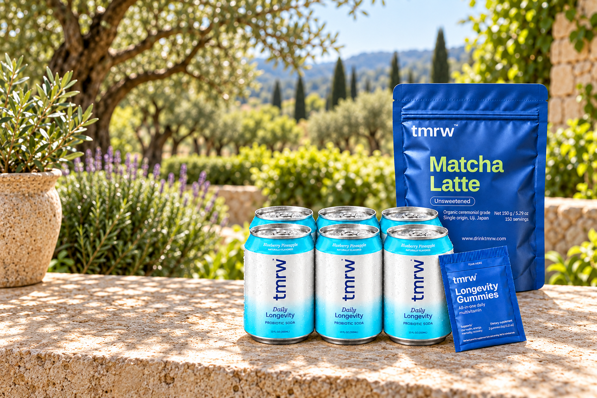Tmrw Bundle: Prebiotic Soda + Gummies + Green Matcha